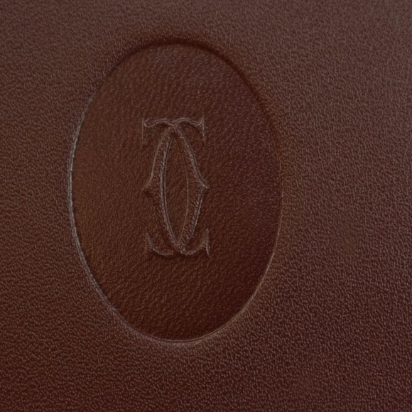 CARTIER: Burgundy, Leather & "Double C" Wallet pq - Picture 2 of 8